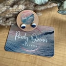 Navy and White Round Clay Studs