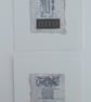Patterned Grey Silver White Paper Handstitched Geometric Small Art Pictures - Image 5