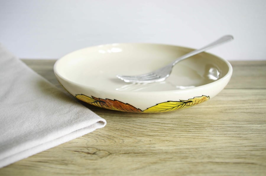 Paste Bowl - Autumn Beech Leaves 