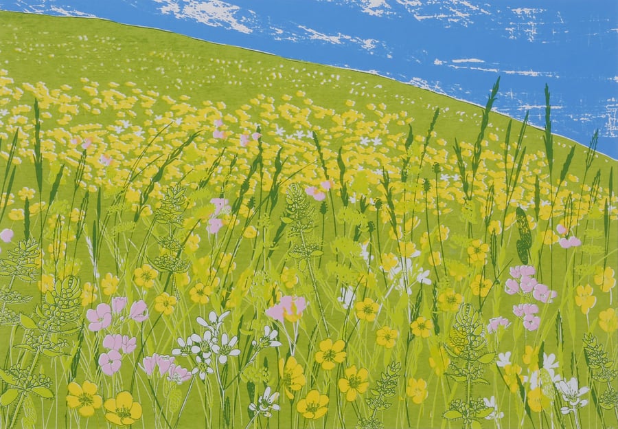 Saxifrage Meadow, original hand-pulled screen print