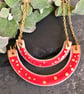 Ceramic semi circle pendant necklace - small - Image 2