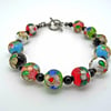 Cloisonne Bracelet, Black Onyx Bracelet,