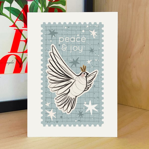 Peace & Joy Cosy Cottage Christmas Card