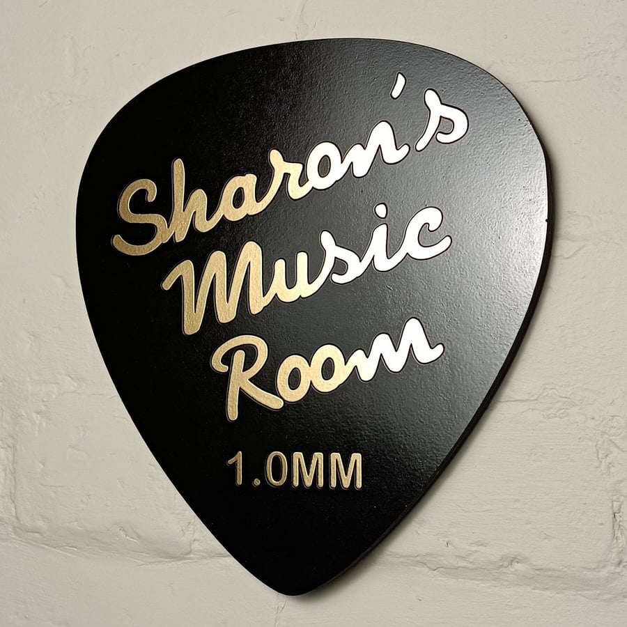 Personalised Guitar pick plectrum wall sign