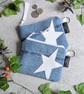 Denim Purse Pouch Purse, Pencil Case or Makeup Bag with White Star  - Image 2