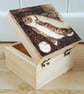 Badger pyrography small wooden box - Image 3