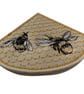 Embroidered Bee Corner Bookmark: Vinyl & Wool Felt - Image 3