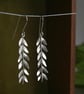 Silver Olive Branch Leaf Earrings, Long Earrings - Image 1