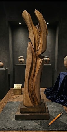 Vesta Flame Hand Carved Laburnum Wood Sculpture