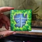 Leaf Covered Window Miniature Painting 