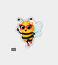 Funny Novelty Vinyl Sticker - Cute Bee With Flower