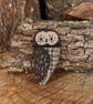 Tawny Owl - embroidered wool brooch