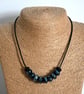 black lampwork glass cord necklace - Image 4