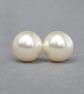 12mm Cream Glass Pearl Stud Earrings - Chunky Round Ivory Pearl Studs - Gifts