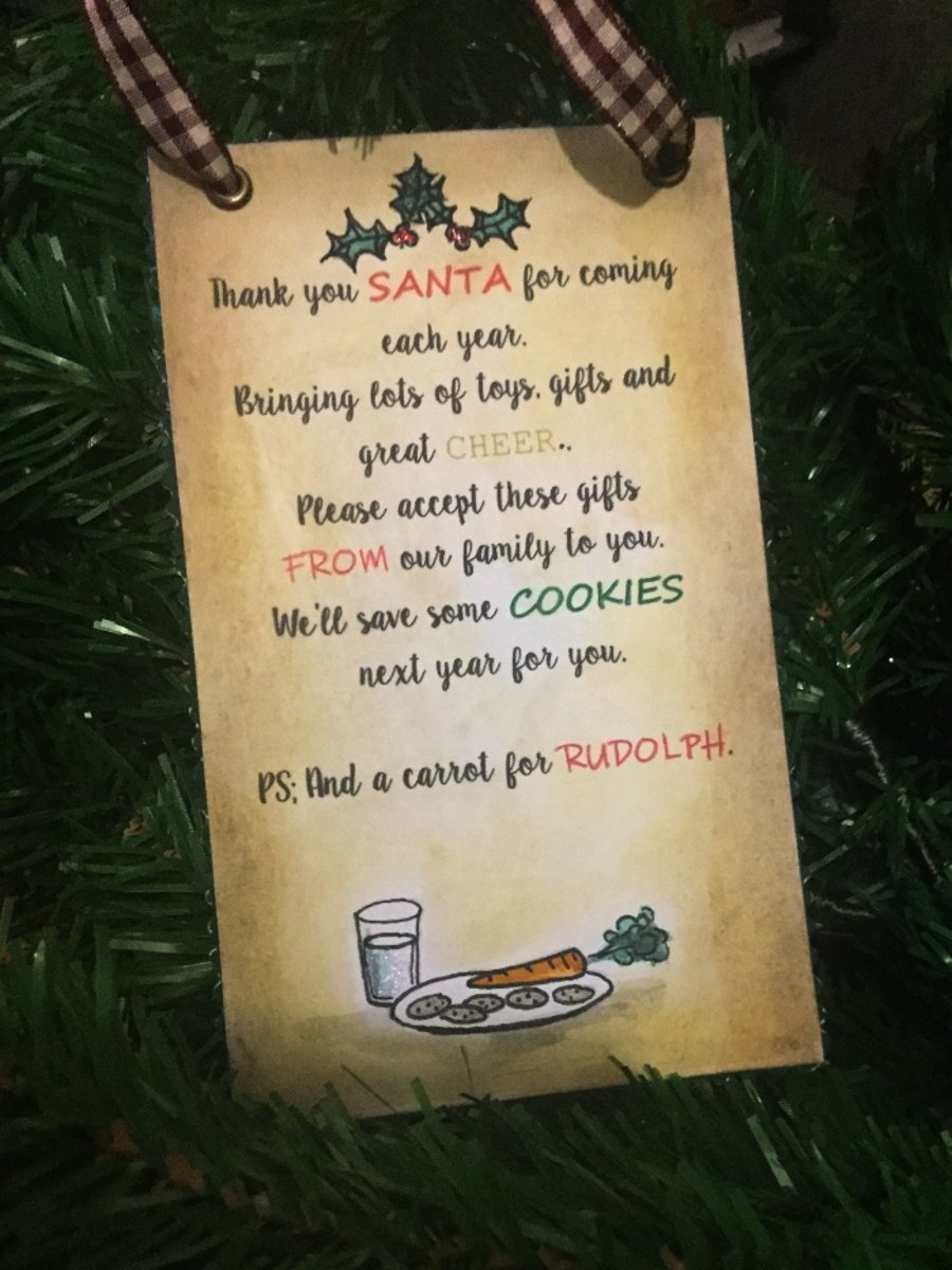 Hanging Christmas Thank You Santa Sign Decoration