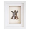 Two Bunnies - Pebble Picture - Framed Unique Handmade Art