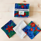 Tropical print reusable face wipes make up remover pads