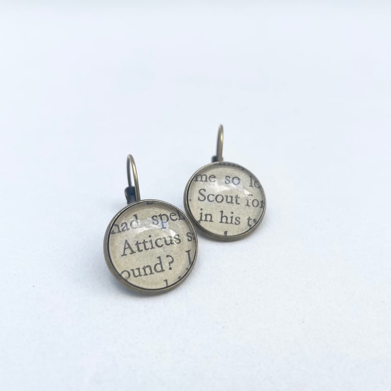 To Kill A Mockingbird Book Earrings, Literary Jewellery, Banned Books