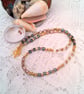 Necklace with Coloured Glass Cube Beads and Silver Plated Spacers, Gift for Her - Image 2