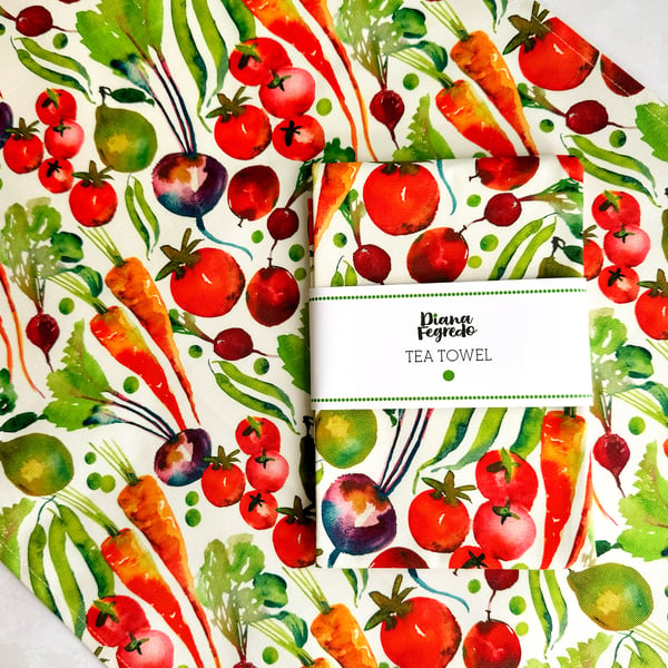 Vegetable Medley Tea towel