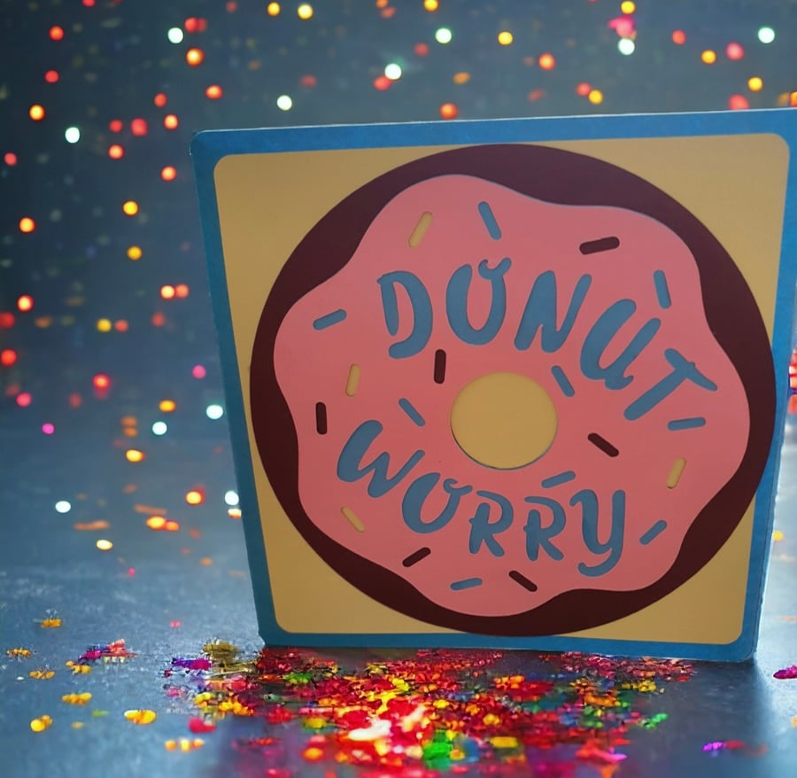 Birthday greetings card with dougnut 