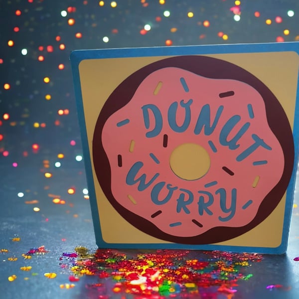 Birthday greetings card with dougnut 