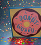Birthday greetings card with dougnut 