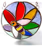 Bee on Rainbow Flower Stained Glass Suncatcher Handmade - Image 8