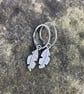 Small handmade silver feather earrings oxidised or bright finish - Image 8