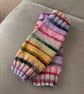 Hand Knitted Striped Fingerless Wrist Warmers - Image 3