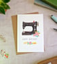 Floral Sewing Machine Birthday Card