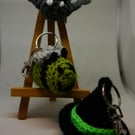 Set of Three Halloween crochet keyrings 