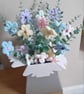 Hand Knitted Large Flower Bouquet in Card Vase Box, Ideal Gift - Image 1