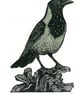 Hooded Crow two-colour linocut print - Image 2