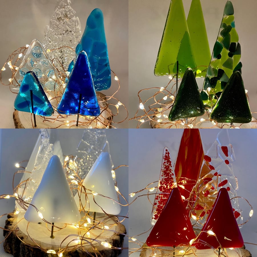 Fused glass tree forest