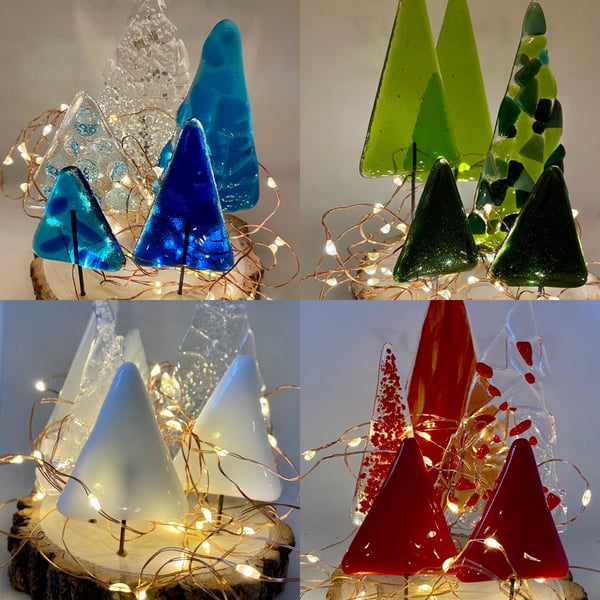 Fused glass tree forest
