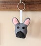 Handmade felt French bulldog dog keyring  - Image 1