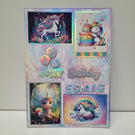RESERVED FOR RIC - A4 Unicorn Personalised 7th Birthday Card