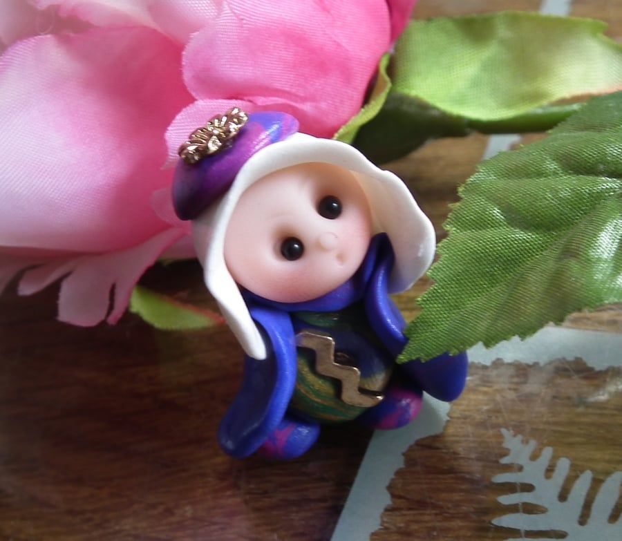 Princess 'Dora' Tiny Royal Gnome with Jewels & Wimple OOAK Sculpt Ann Galvin
