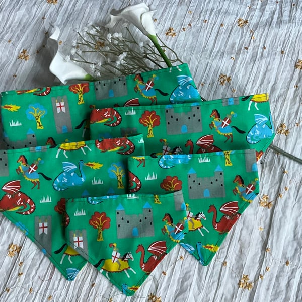 George and the Dragon Scrunchie Dog Bandana 