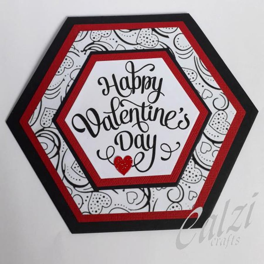  Hexagonal Shaped Husband Valentine Card
