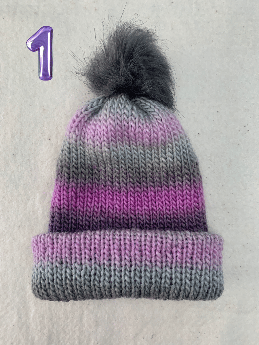 Pink and Purple Gradient Beanie