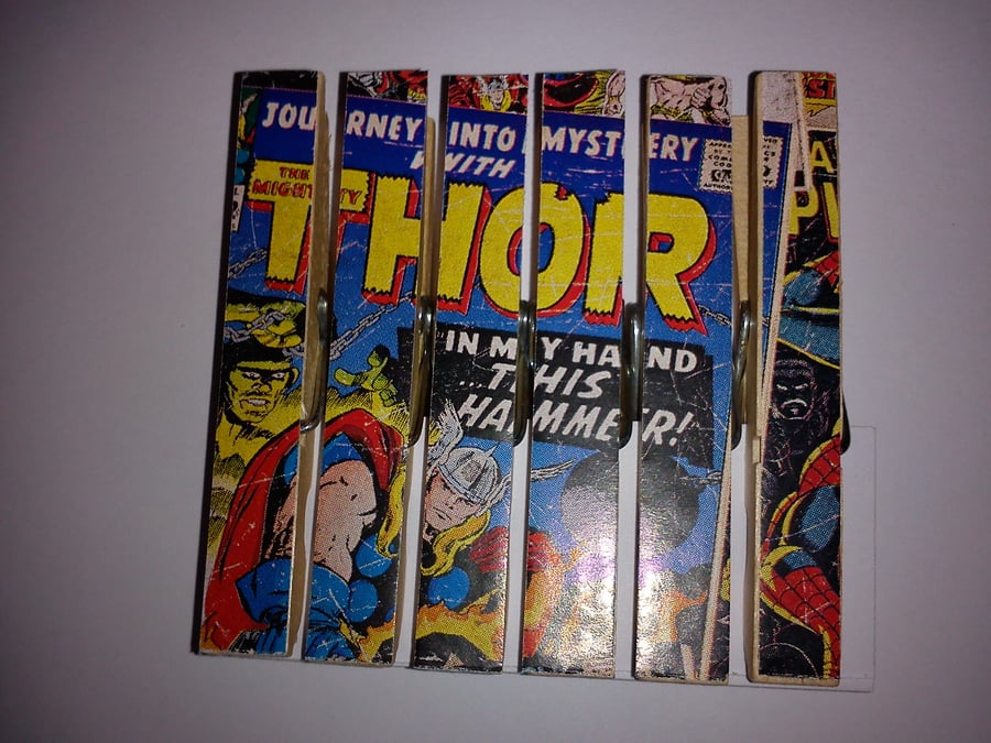 Thor Comic Book Peg Magnets Magnetic Fridge Geek Gift