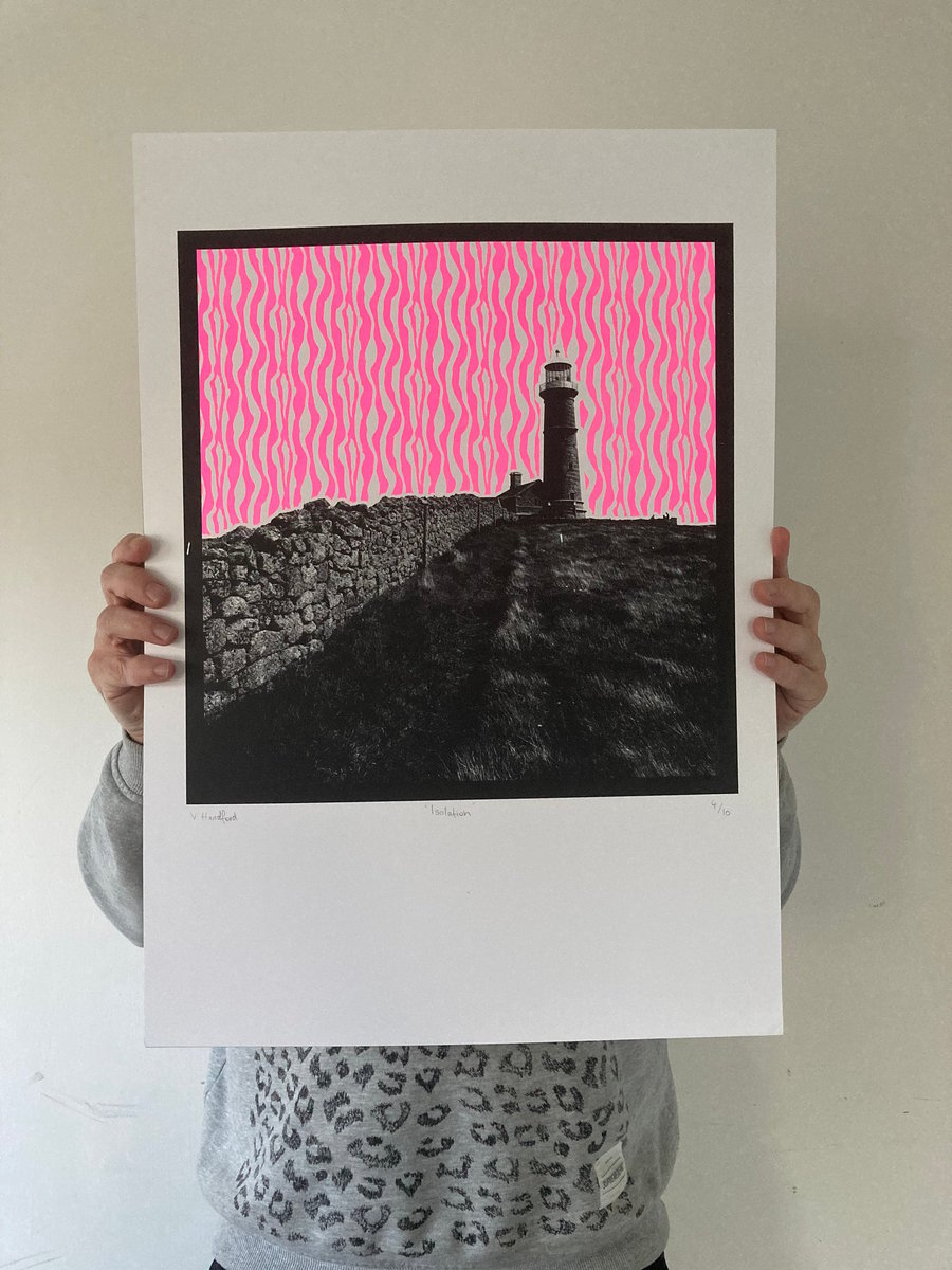 Screen Printed Poster - 'Isolation - Lundy Lighthouse.'