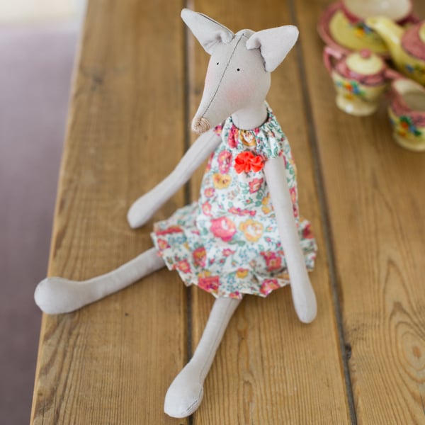 Miss Kitty Fox, a Tilda style Fox figure based on Jane Austen's novels