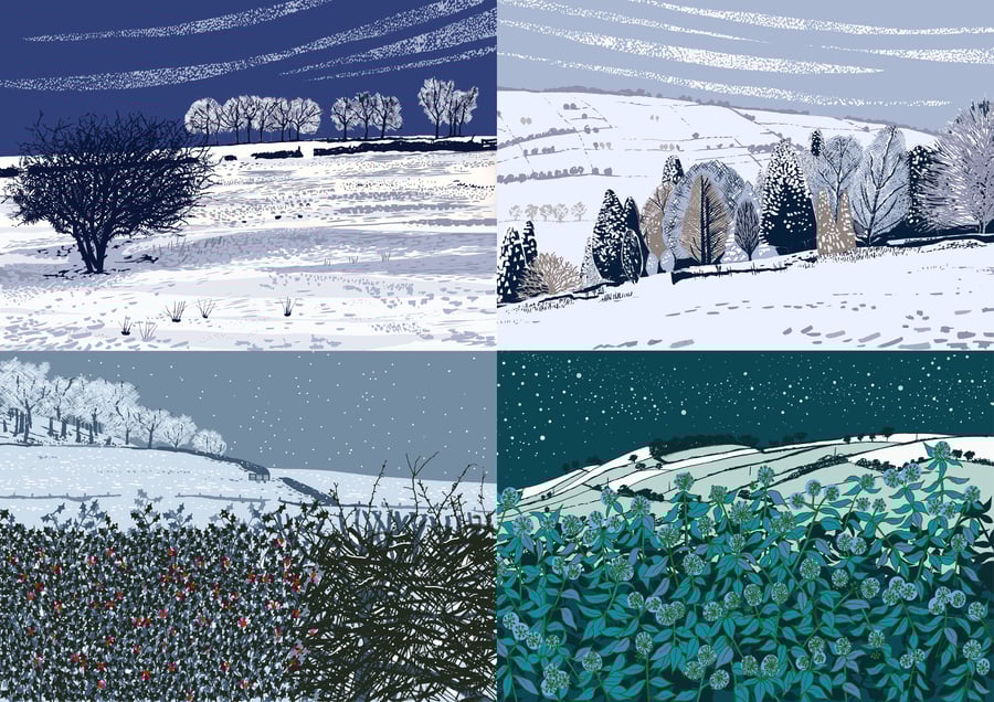 Festive greetings cards (set of 4)