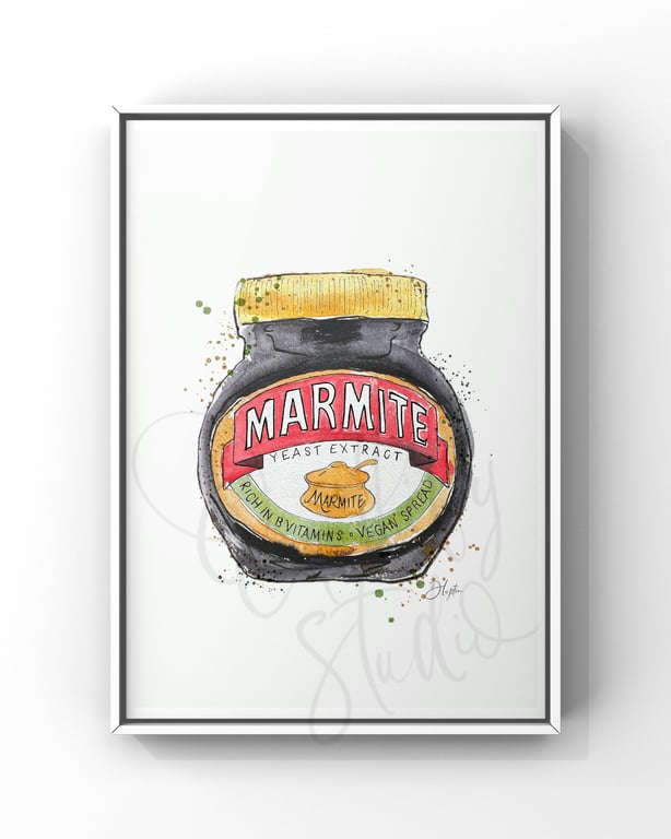 Watercolour Signed Art Print - Marmite
