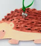 Hedgehog in wood with heart charm  hand painted co cute - Image 2