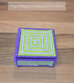 Lidded desk tidy - pink and green with purple edge - Image 3