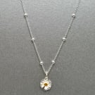 Sterling Silver Daisy Flower Necklace 